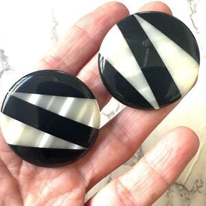Black and White Geometric Earrings